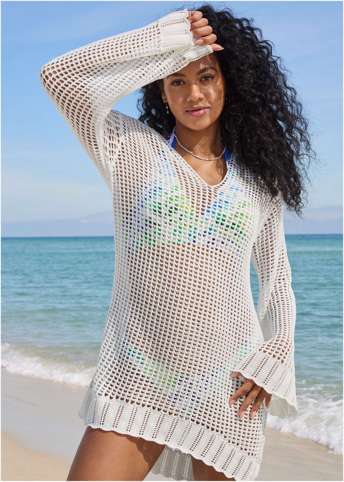 Crochet Cover Up Dress White