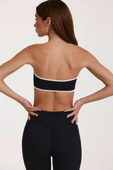 Soft Active Bandeau Sports Bra in Black