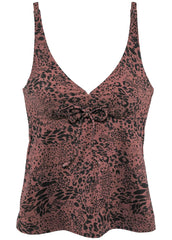Underwire Tankini Top Set Abstract Leopard