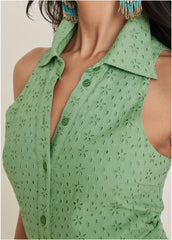 Eyelet Maxi Dress Basil