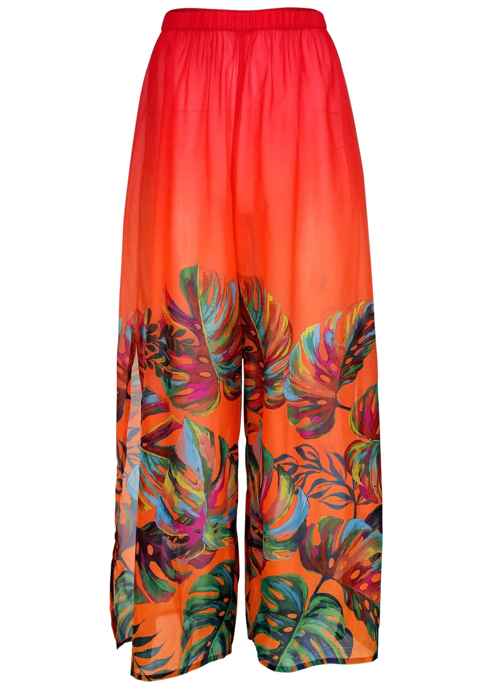 Palazzo Cover Up Pants Tropical Sunset Border