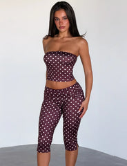 VALI POLKA DOT TOP CHOCOLATE PINK DOT
