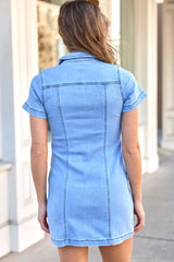 My Favorite Denim Pocket Mini Dress