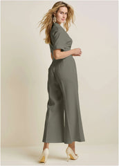 Flare Leg Suiting Set Olive