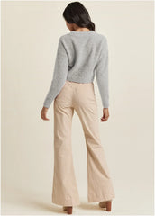 V Neck Sweater Medium Heather Grey