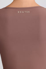 Soft Active Sweetheart Neck Crop Top in Mocha