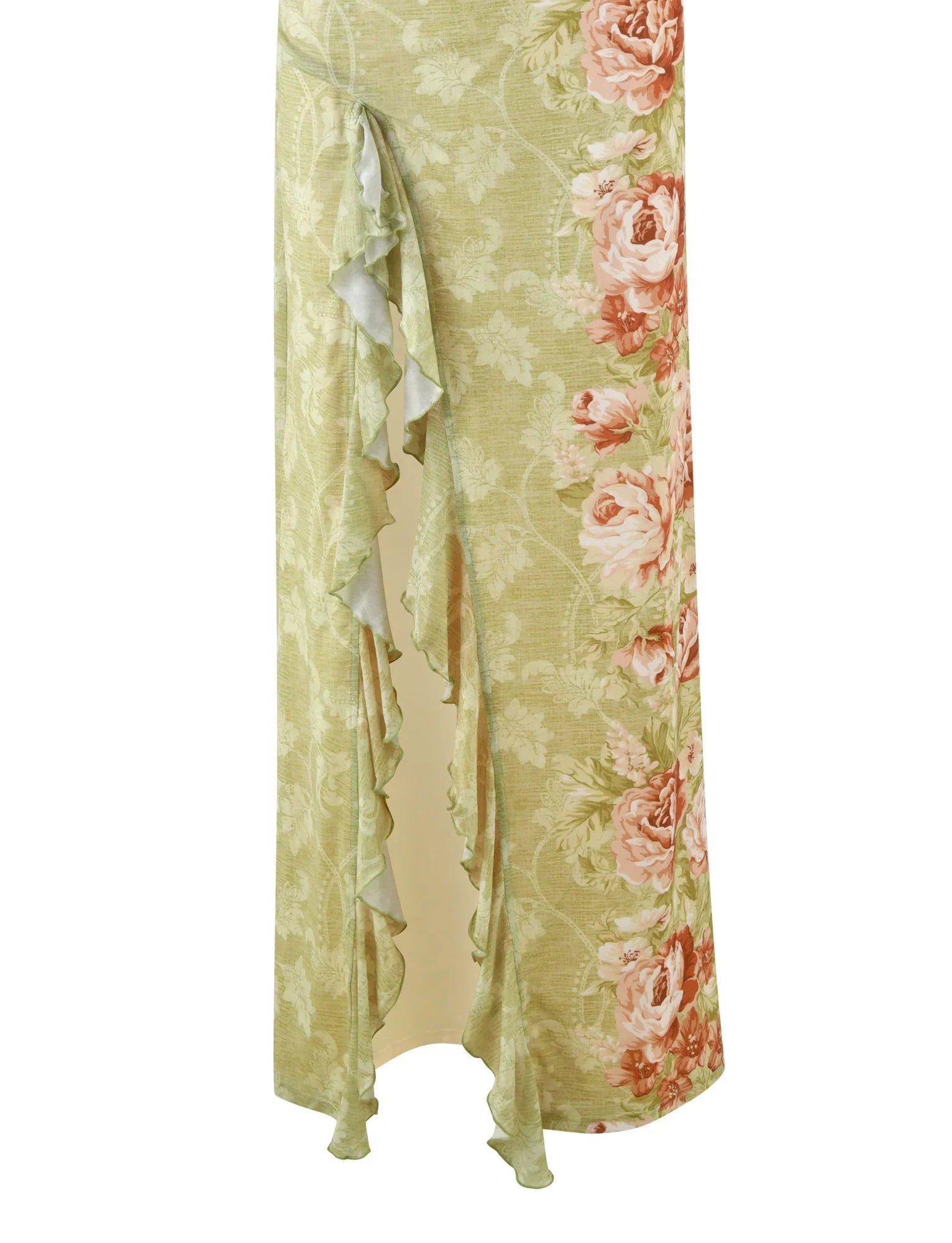 SIRENA MAXI DRESS YELLOW FLORAL ROSE STRIPE