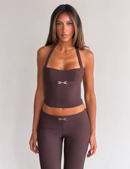 KITTIE BUCKLE TOP CHOCOLATE